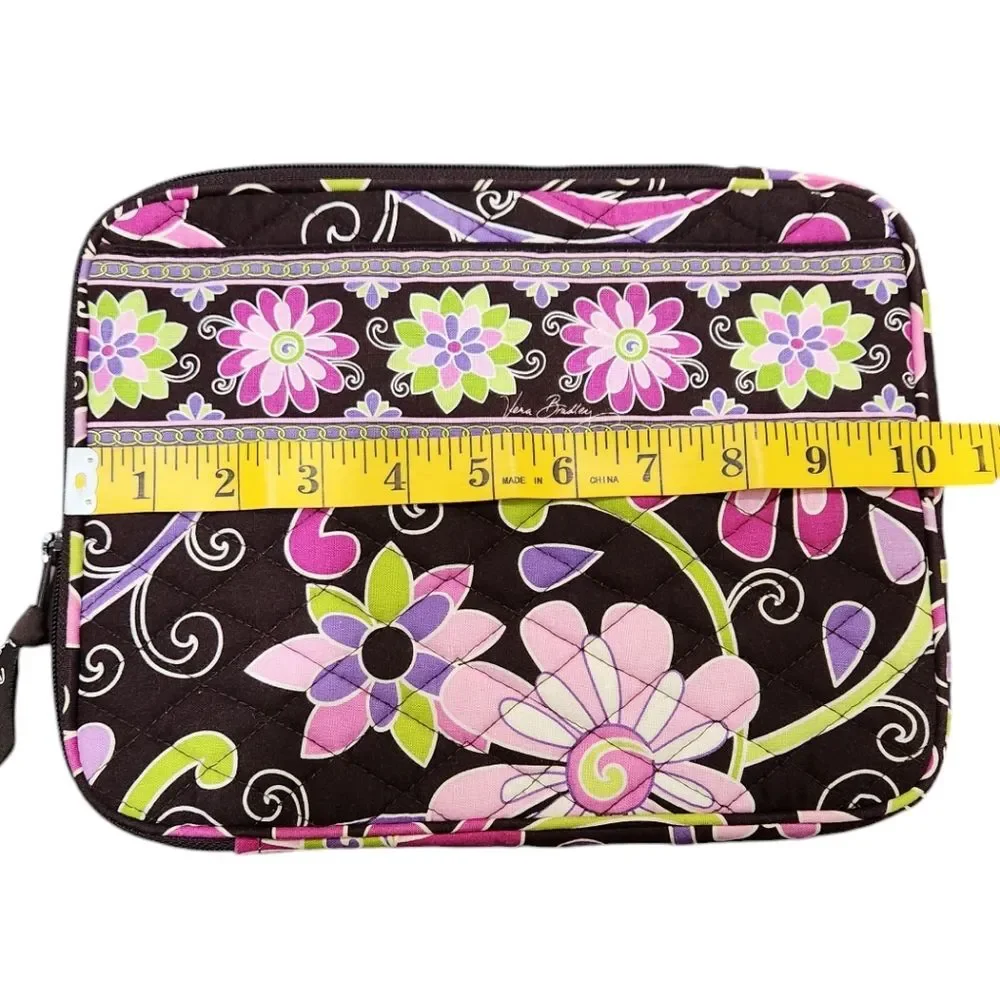 Vera Bradley Small Quilted Purple Tablet Case / E-Reader Sleeve Padded